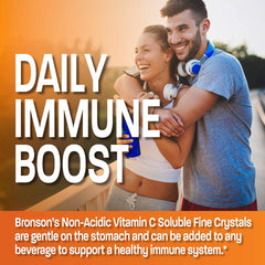 Bronson vitamin C powder dissolving in water for quick mixing