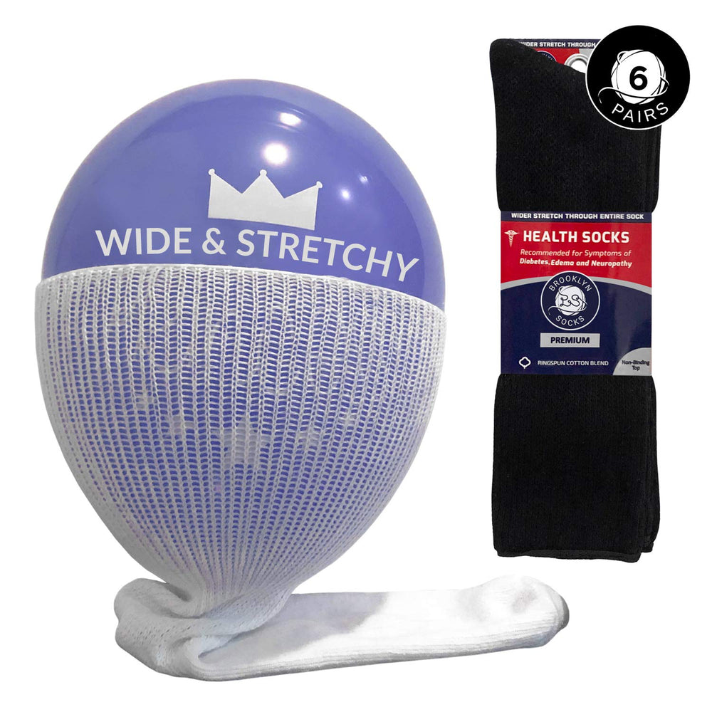 Brooklyn Socks big-tall diabetic crew sock with a comfortable non-binding top for all-day wear
