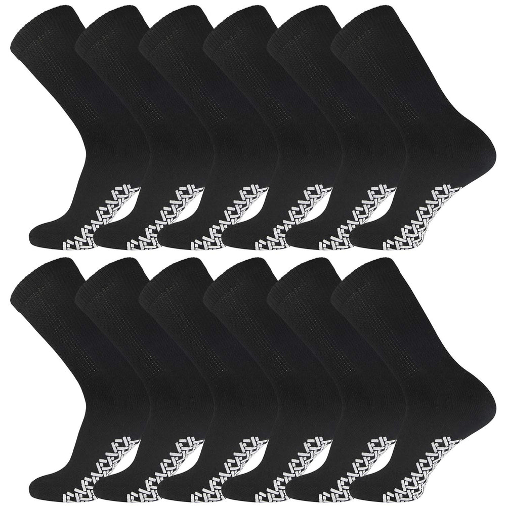 Brooklyn Socks diabetic crew socks with gripper bottom for safer indoor traction.