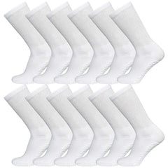 Brooklyn Socks non-skid diabetic crew socks with gripper bottom for stable traction on hardwood floors.