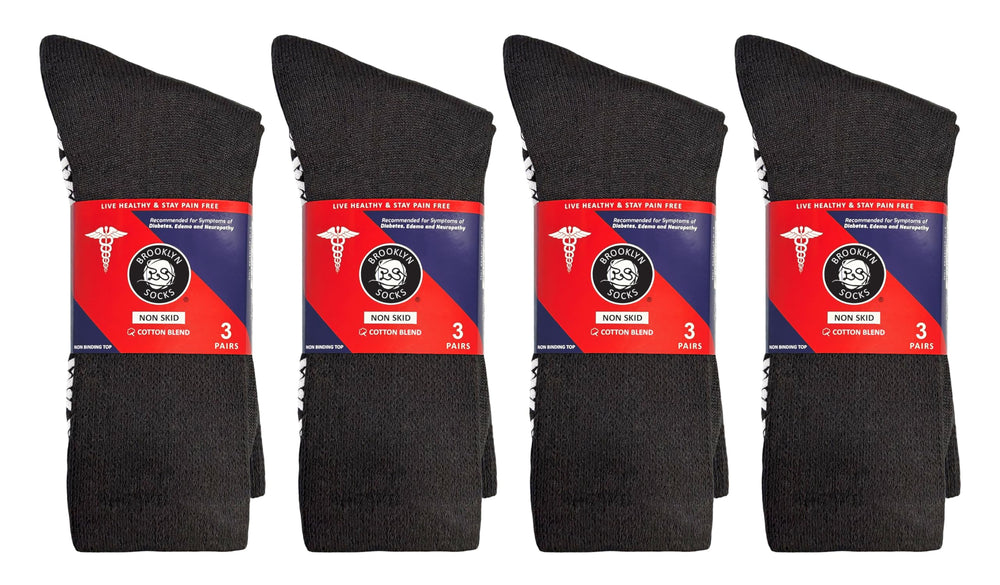 Brooklyn Socks 12-pack of diabetic socks for convenient daily use.