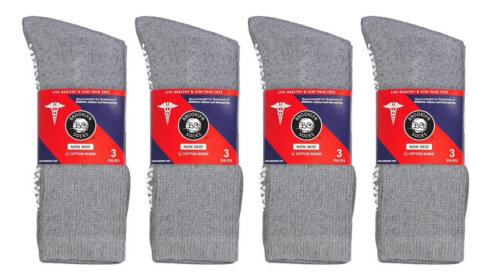Brooklyn Socks grey 12-pair pack in size 10-13 offers versatile wardrobe option.