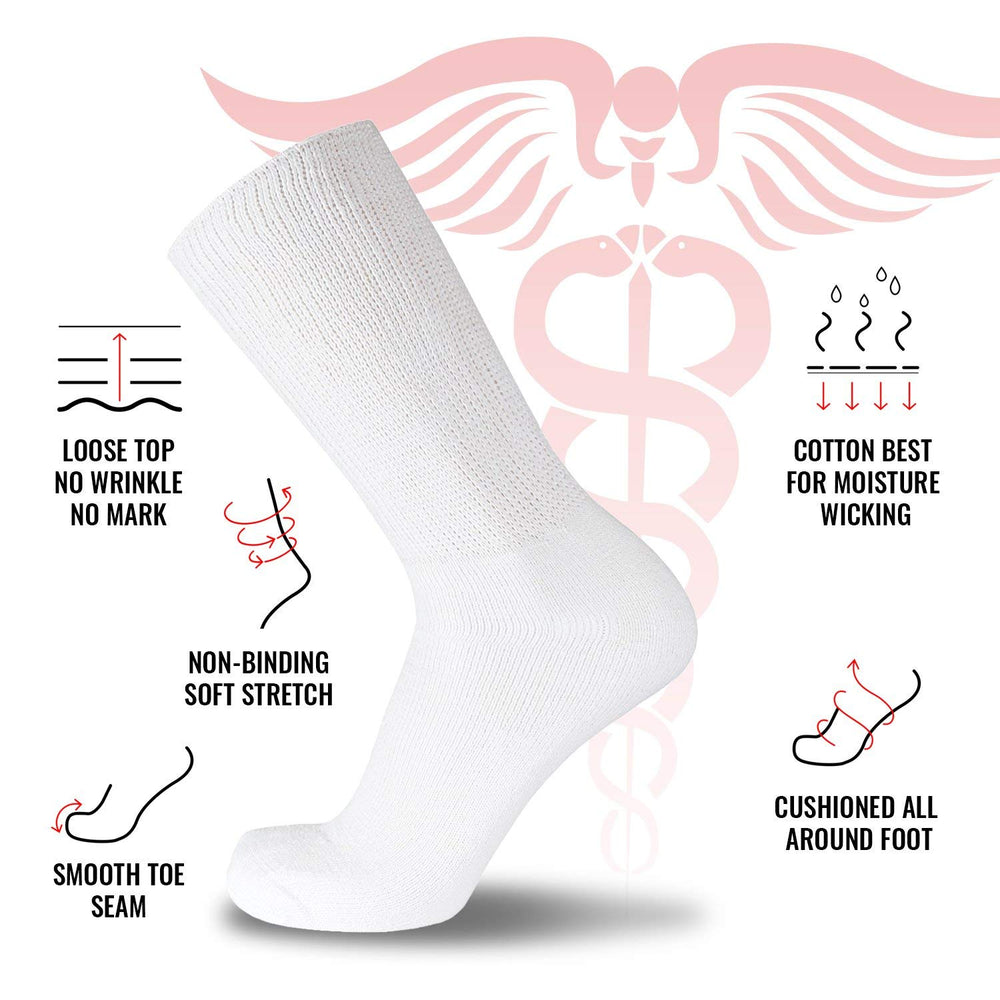 Brooklyn Socks non-binding loose-top design aids easy dressing and comfortable wear