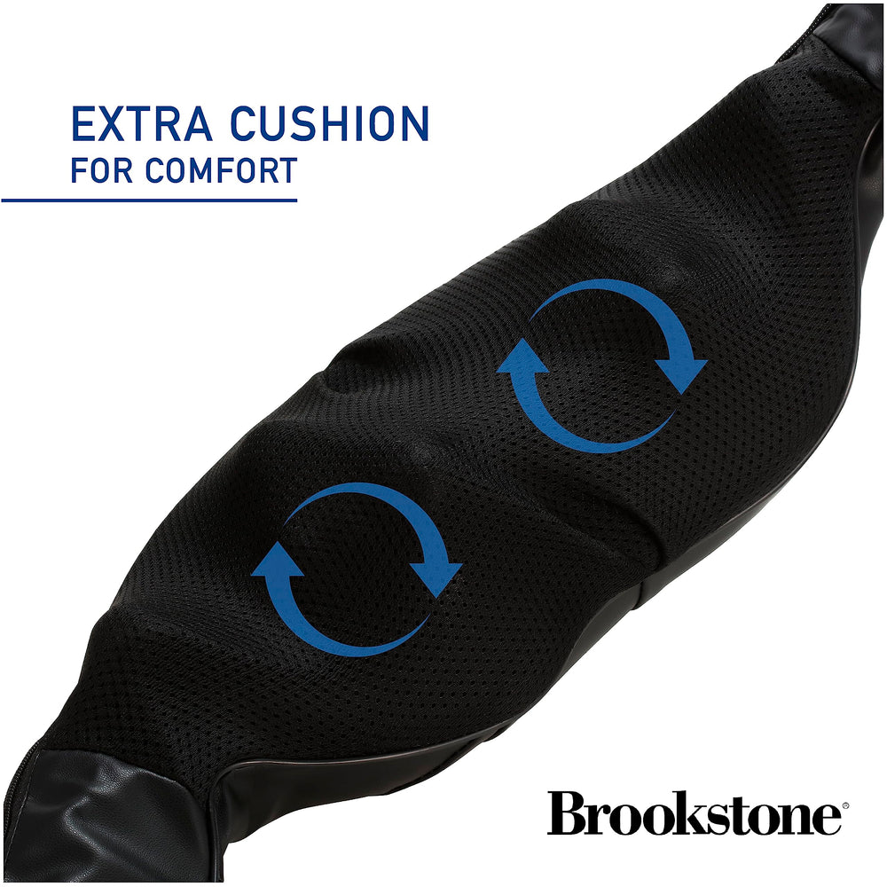 Brookstone Portable Massager worn around shoulders for on-the-go relief