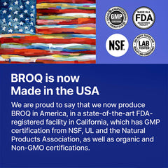 BROQ branded packaging exterior conveying longevity and cellular defense focus.
