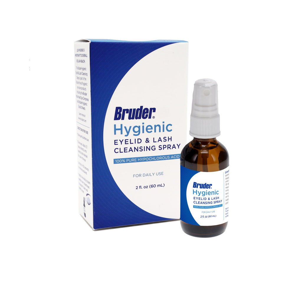 Bruder Hygienic Eyelid Solution bottle pour for gentle daily eye cleansing