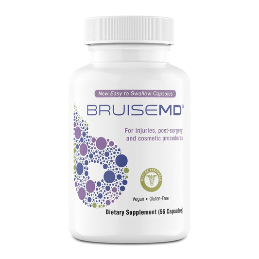 BruiseMD bromelain capsules, easy-to-swallow and convenient for swelling support