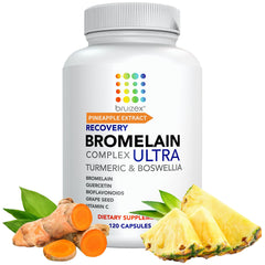 Bruizex Ultra Bromelain bottle with bruise relief focus.