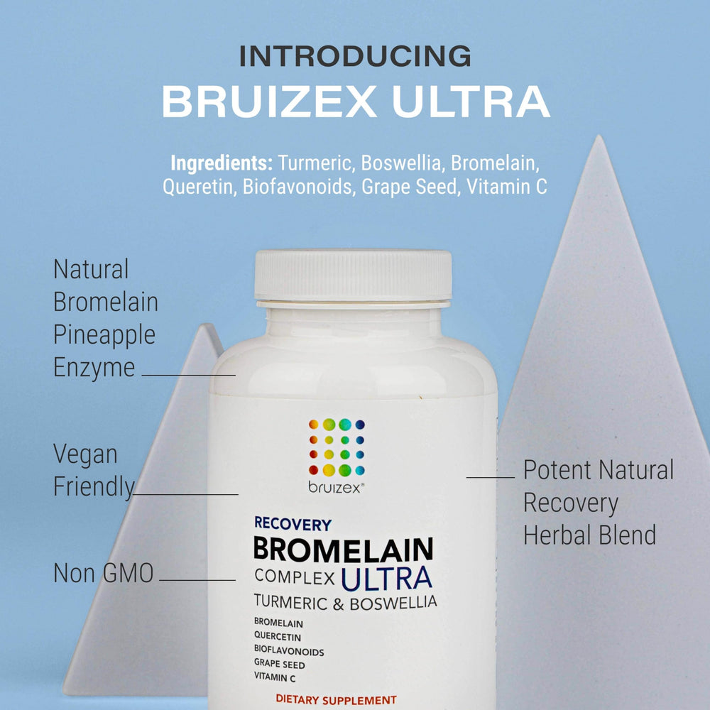 Bruizex Ultra Bromelain label highlighting natural ingredients.