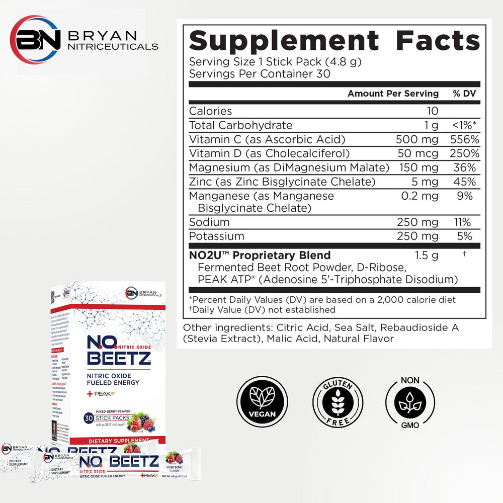 N.O. Beetz powder dissolving in water for hydration and energy.