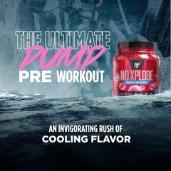 BSN N.O.-XPLODE Cool Rush ingredients graphic featuring key components.
