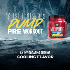 BSN N.O.-XPLODE Cool Rush mixed drink in glass for workouts.