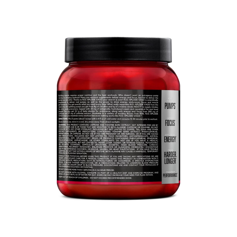 BSN N.O.-XPLODE VASO prepared drink showcases vibrant color