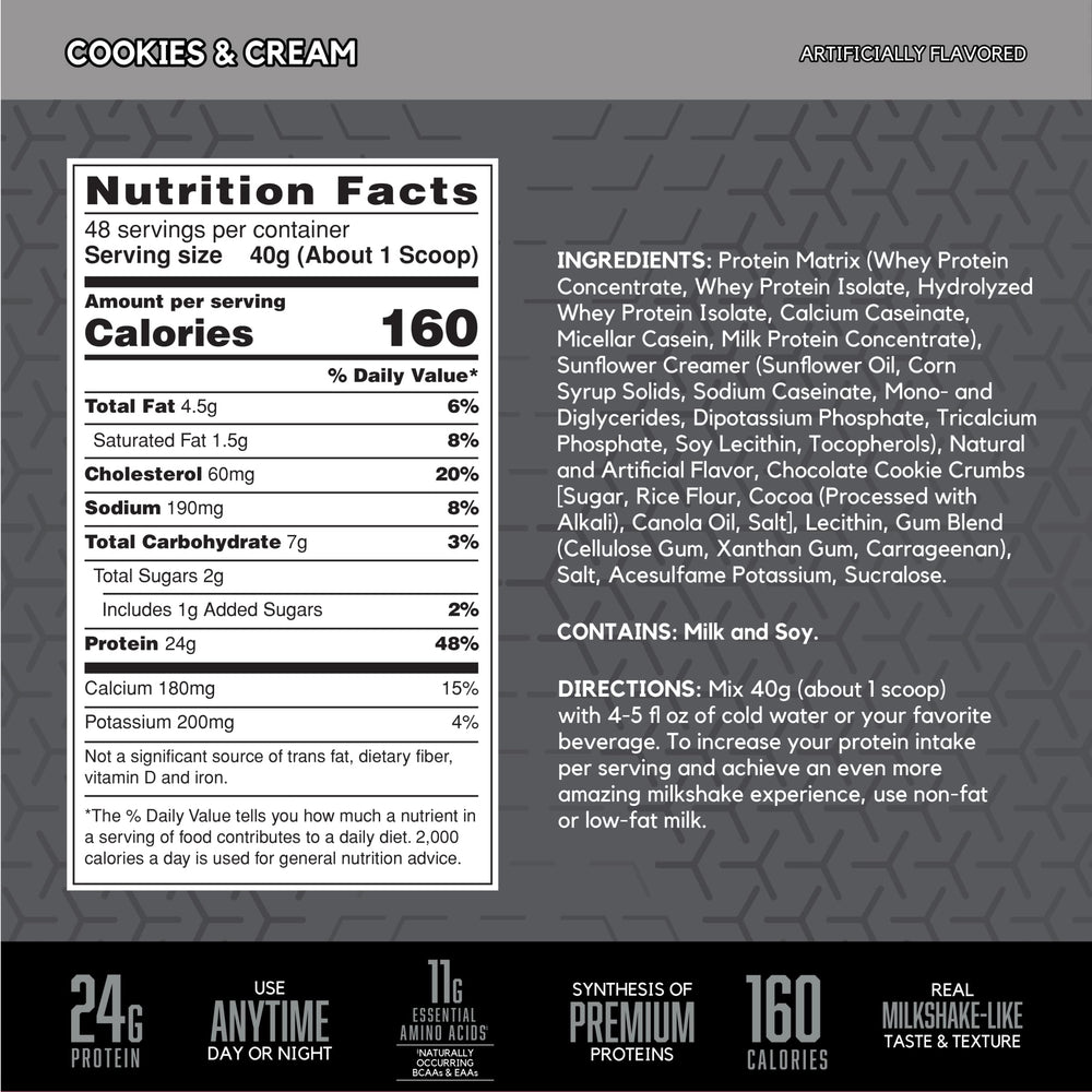 BSN SynthA-6 Edge can close-up; premium protein blend for lean recovery.