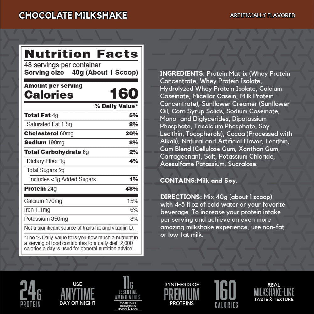 BSN SYNTHA-6 EDGE chocolate shake in glass emphasizes creamy texture and flavor.