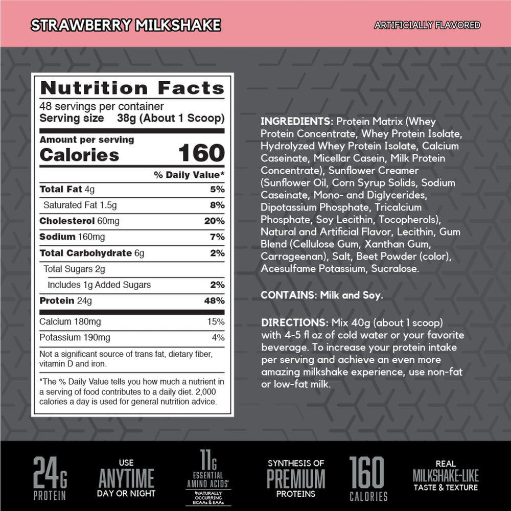 BSN SYNTHA-6 EDGE close-up of hydrolyzed whey and micellar casein blend for balanced digestion.