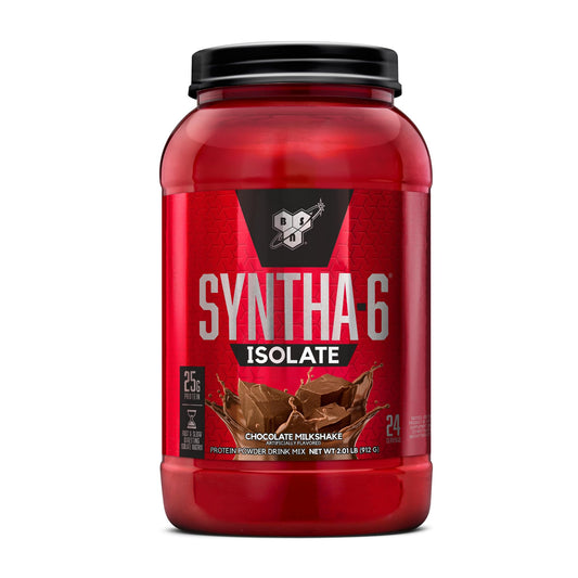 BSN SYNTHA-6 ISOLATE bottle in chocolate flavor for convenient post-workout protein