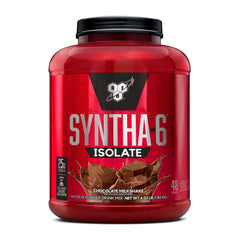 BSN SYNTHA-6 ISOLATE chocolate milkshake bottle shows premium post-workout protein.