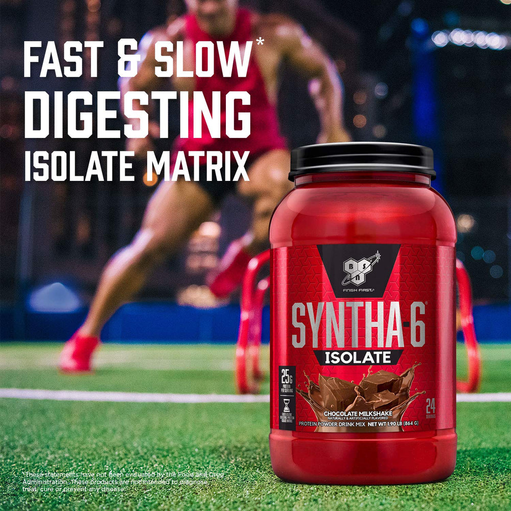 BSN SYNTHA-6 ISOLATE creamy shake poured into a glass