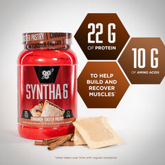 BSN SYNTHA-6 shaker with Cinnamon Toaster Pastry ready to mix