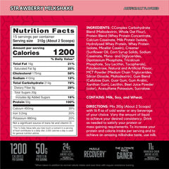 Strawberry Milkshake BSN TRUE-MASS 1200 shake after training
