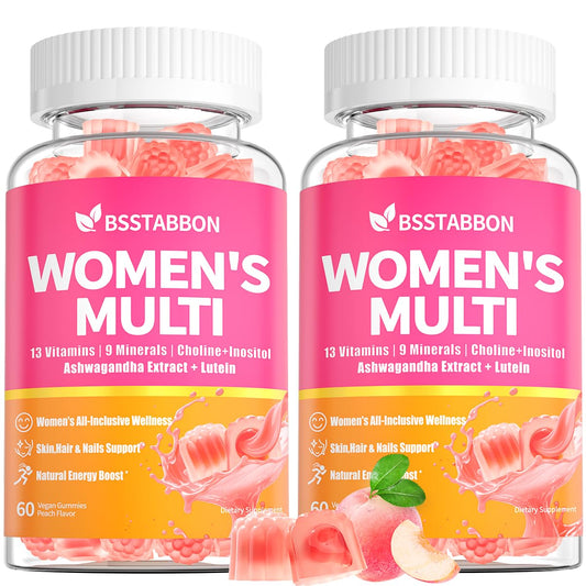 BSSTABBON gummies bottle with peach flavor for daily energy support.