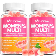 BSSTABBON gummies bottle with peach flavor for daily energy support.