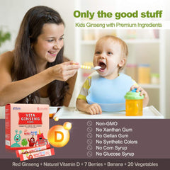 BTGIN Vita Ginseng Kids packet open for easy pouring and mixing