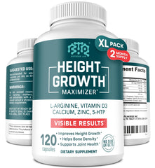 BTQ Biotequelab Height Growth bottle front showing a natural bone support supplement for growing teens