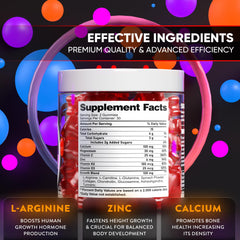 BTQ Biotequelab Height Growth Gummies kids smiling, highlighting a kid-friendly daily supplement.