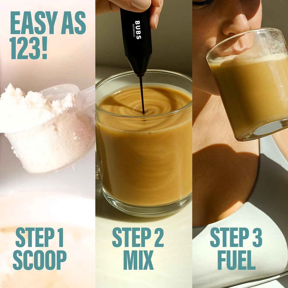 Cup of keto coffee with BUBS MCT powder highlighting smooth texture.