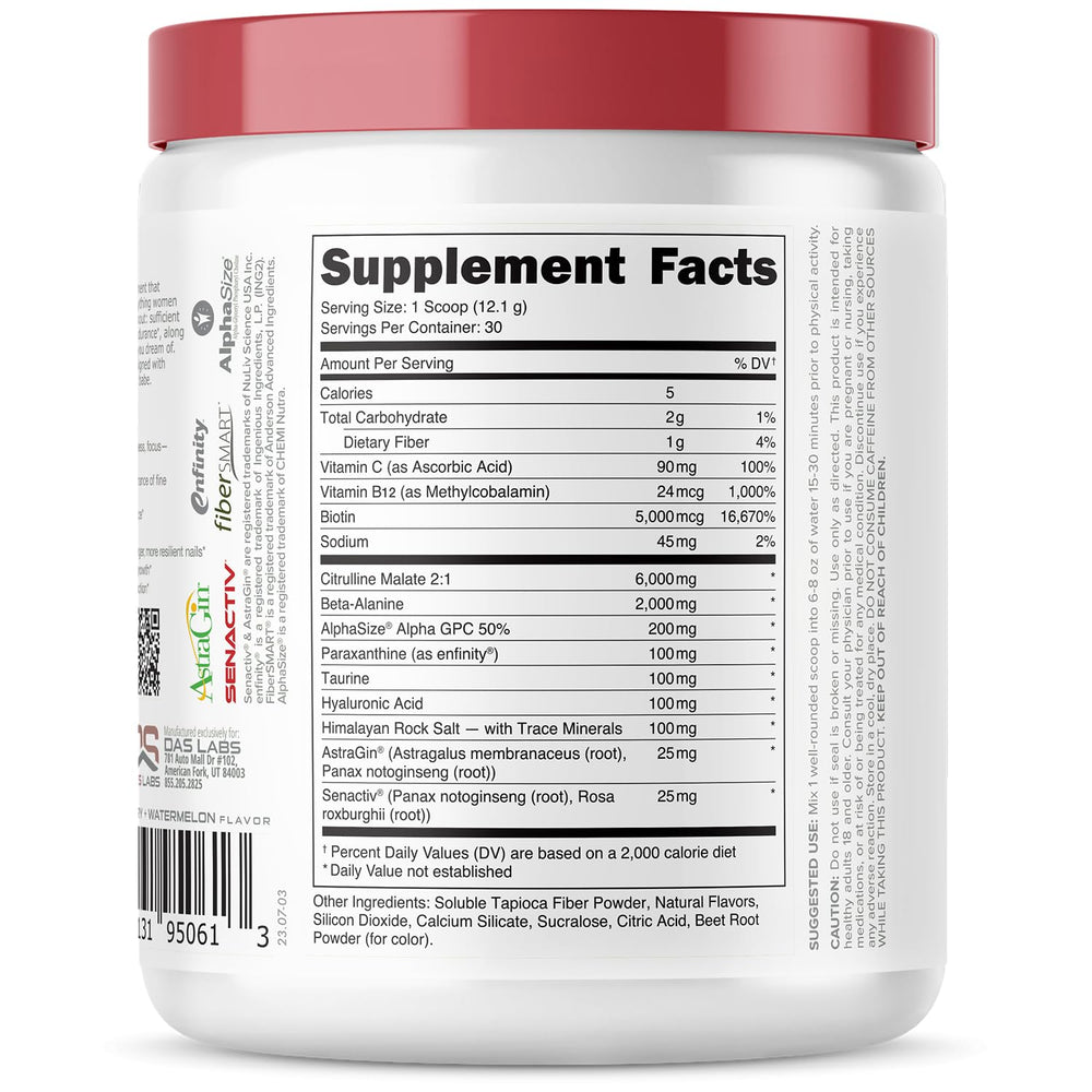 Bucked Up Babe Watermelon Splash dissolving powder for quick, smooth mixing.