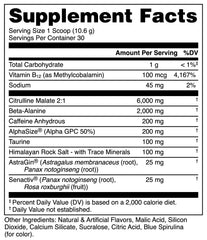 Bucked Up pre-workout powder scoop highlighting precise dosage for workouts.