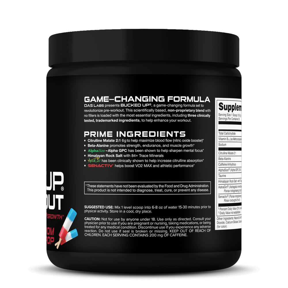 Bucked Up pre-workout shaker ready for on-the-go energy.