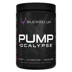 Bucked Up Pump-ocalypse blueberry-pomegranate bottle for a powerful pre-workout boost