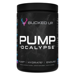 Bucked Up Pump-ocalypse Miami bottle front with bold label signaling enhanced blood flow potential