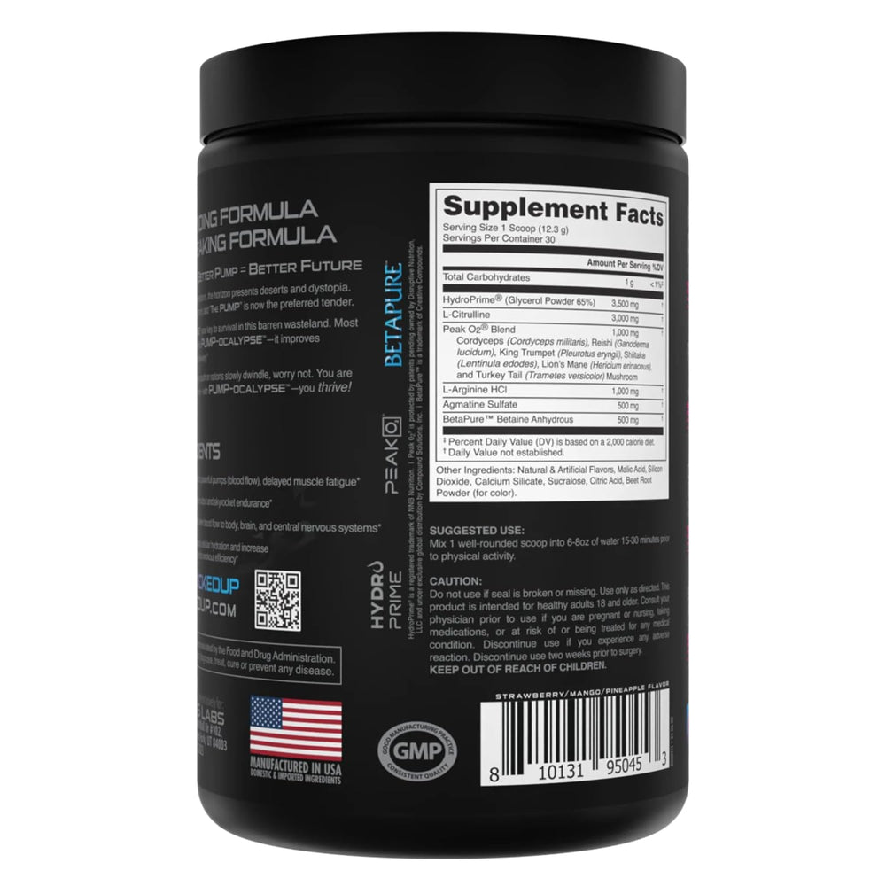 Hydration emphasis with glass of prepared drink and glycerpump ingredients