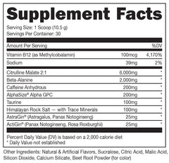 Bucked Up Watermelon label close-up showing ingredients
