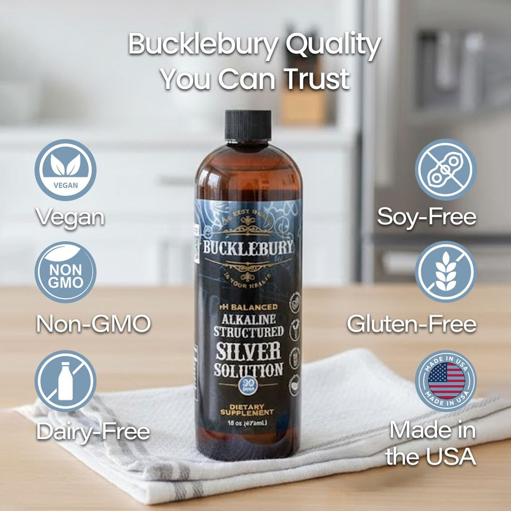 Bucklebury Silver Solution bottle label showing 30ppm and balance.