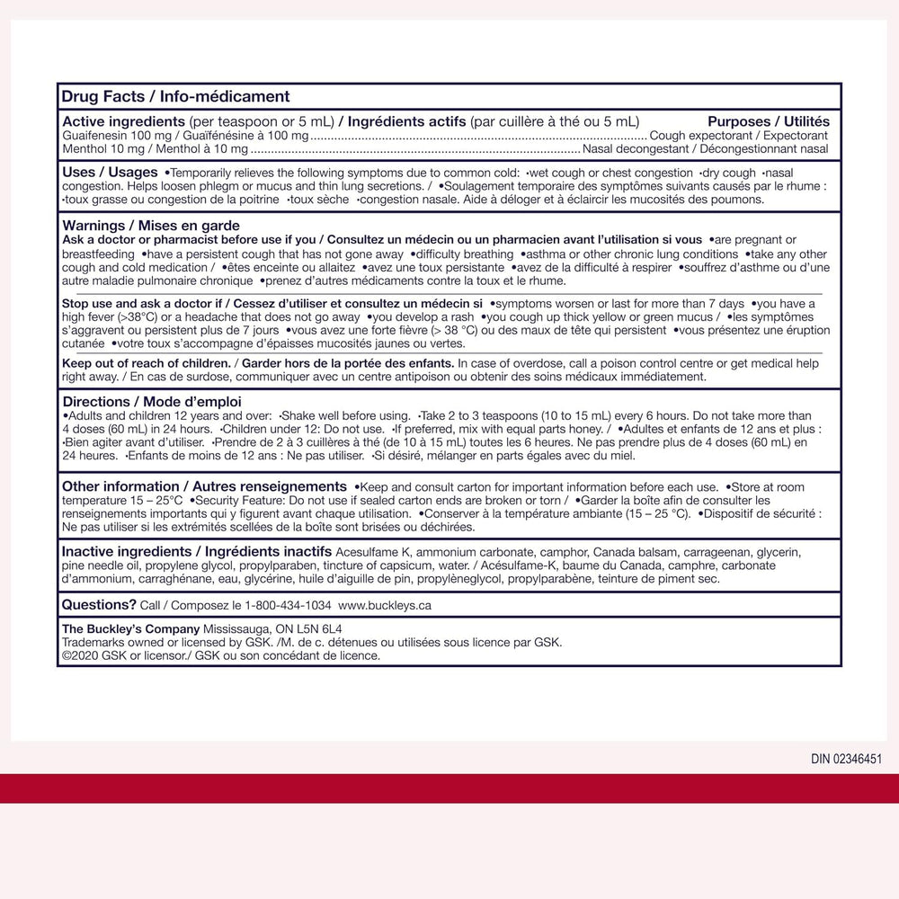Buckley’s Expectorant Syrup pour-friendly bottle moment for quick dosing