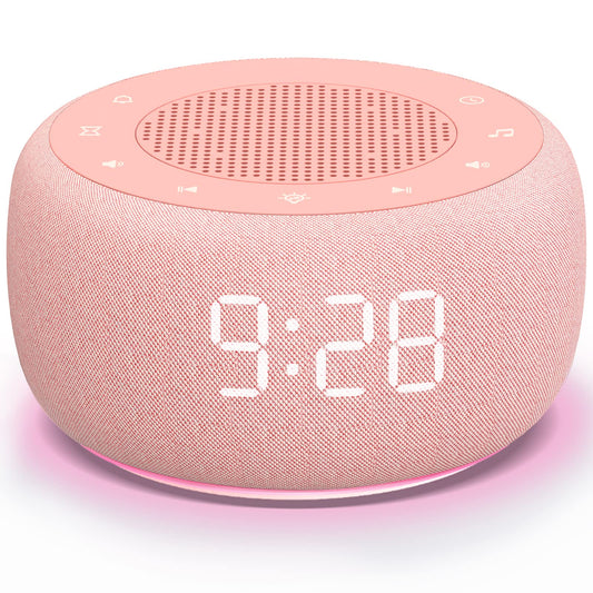 BUFFBEE sound machine alarm clock front view showing 2-in-1 design for better sleep.
