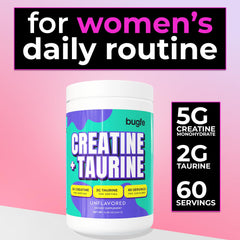 Bugfe Creatine Taurine scoop included for precise daily serving.