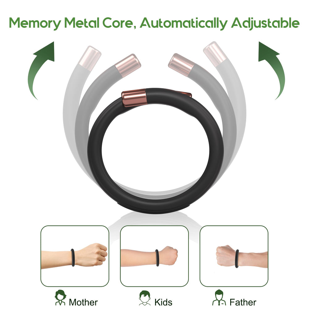 BuggyBands adjustable memory-band bracelet provides a comfortable fit.