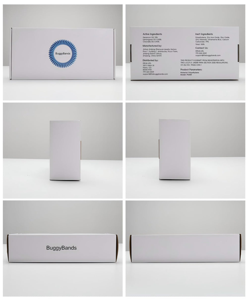 BuggyBands in a travel bag ready for outdoor adventures.