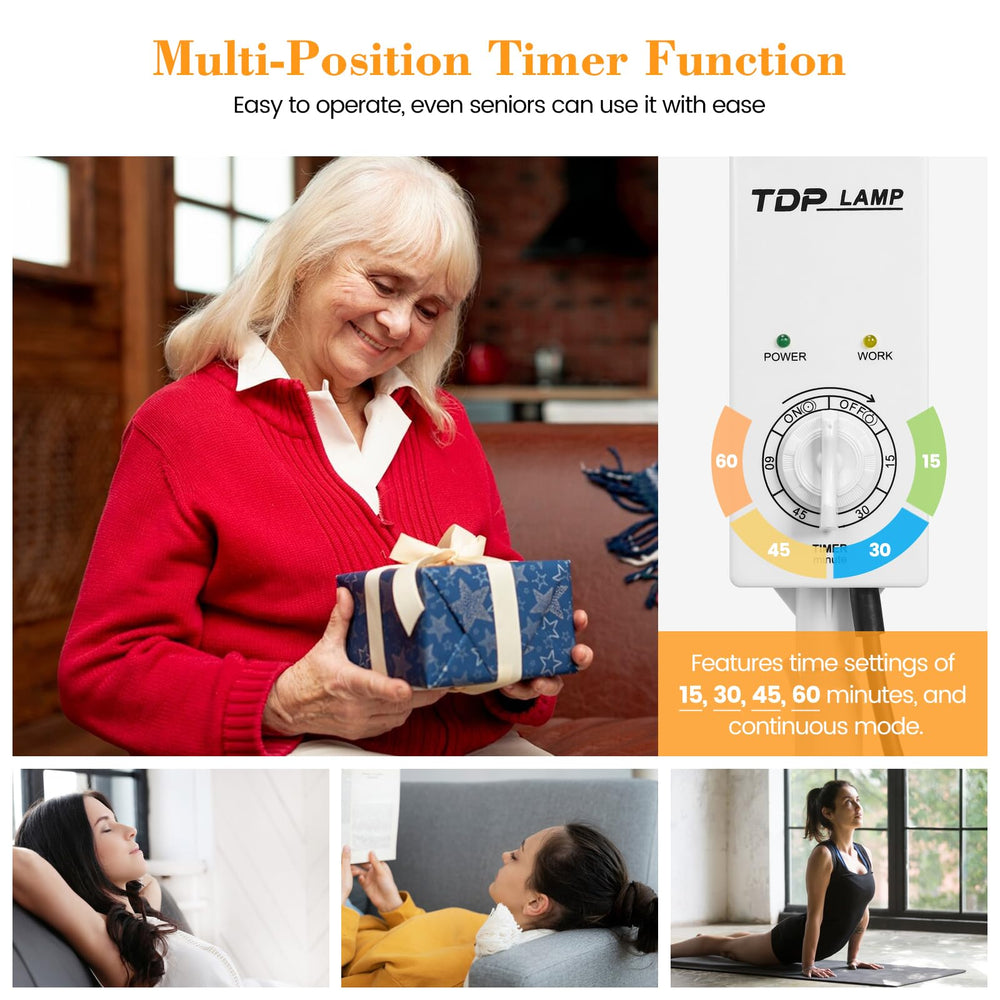 BUIFAC TDP lamp height adjustment for seated or lying positions