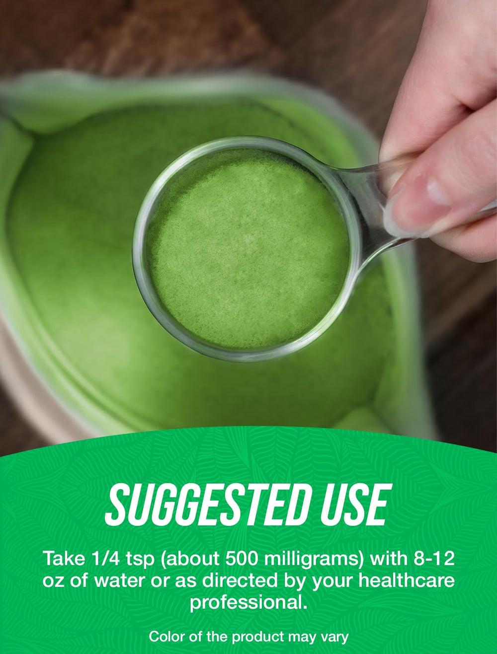 BulkSupplements Alfalfa Extract powder on a clean surface for simple wellness routine