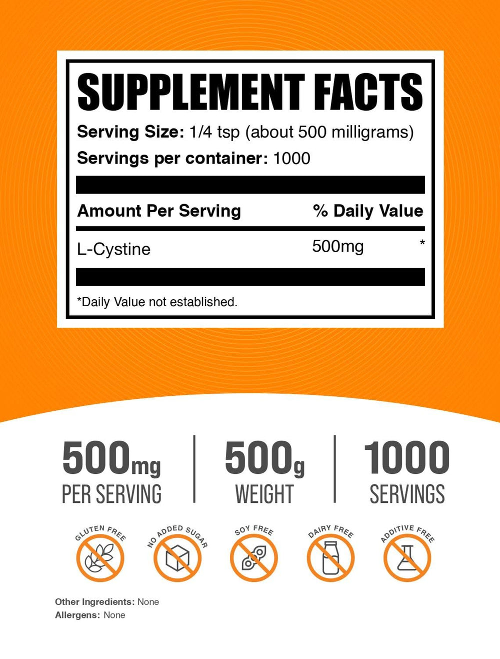 BulkSupplements L-Cystine powder with scoop ready for easy mixing