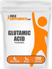 BulkSupplements L-Glutamic Acid powder bottle for daily wellness routine
