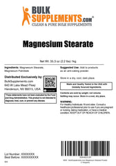 BulkSupplements Magnesium Stearate powder as a flowing agent improves manufacturing flow.