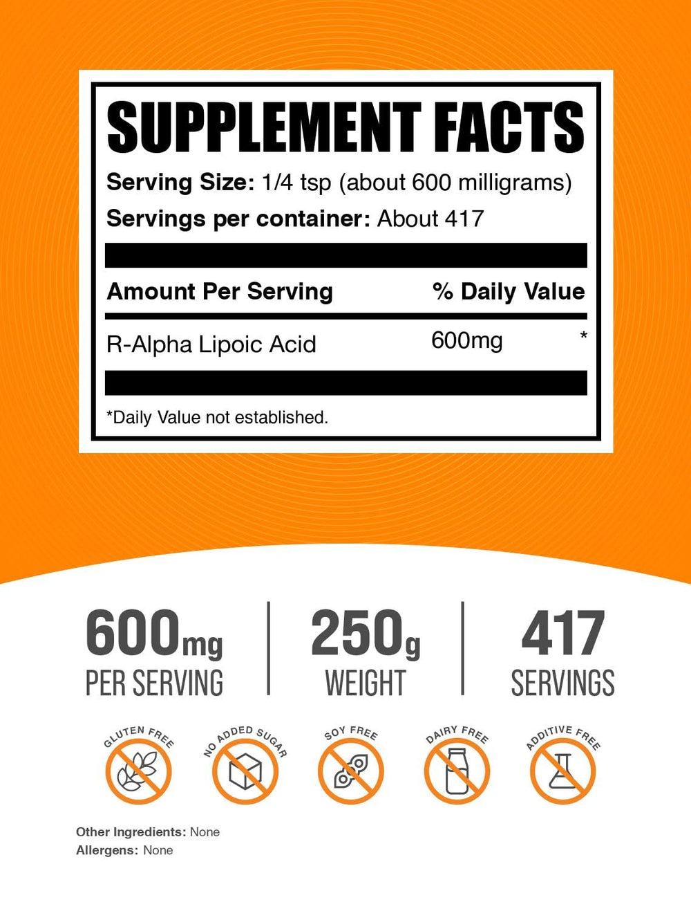 BulkSupplements R-ALA powder scoop ready to mix into beverages
